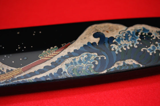 Takeshi Saji VG10 Japanese Yanagiba Chef Knife with Maki-e Art Mt. Fuji & Waves 300mm - Seisuke Knife