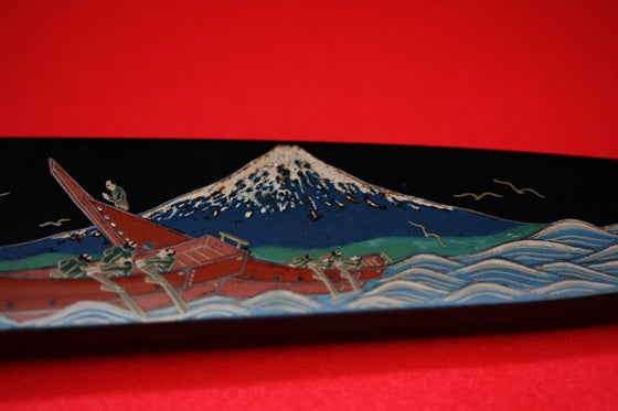 Takeshi Saji SG2 Japanese Sujihiki Chef Knife 270mm with Maki-e Art Mt. Fuji & Ship - Seisuke Knife