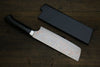 Takeshi Saji Maki-e Art Blue Steel No.2 Colored Damascus Maki-e Art Fujisan Nakiri 180mm Lacquered Handle - Seisuke Knife - Slide 10