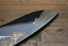 Takeshi Saji Maki-e Art Blue Steel No.2 Colored Damascus Maki-e Art Fujisan Santoku 180mm Lacquered Handle - Seisuke Knife - Slide 10