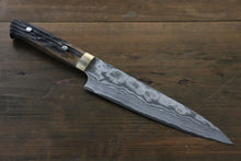  Takeshi Saji VG10 Black Damascus Gyuto  180mm Brown Deer Horn Handle - Seisuke Knife